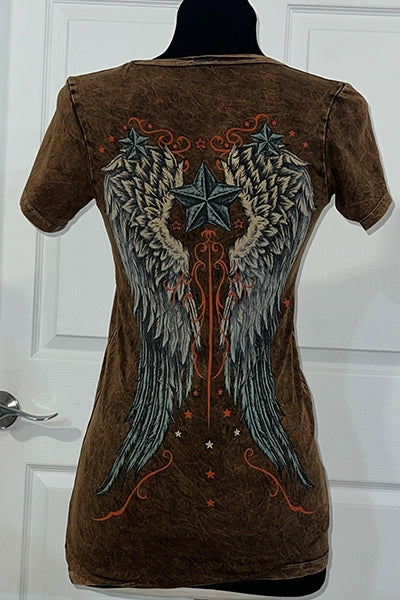 Heart Winged Brown T-Shirt