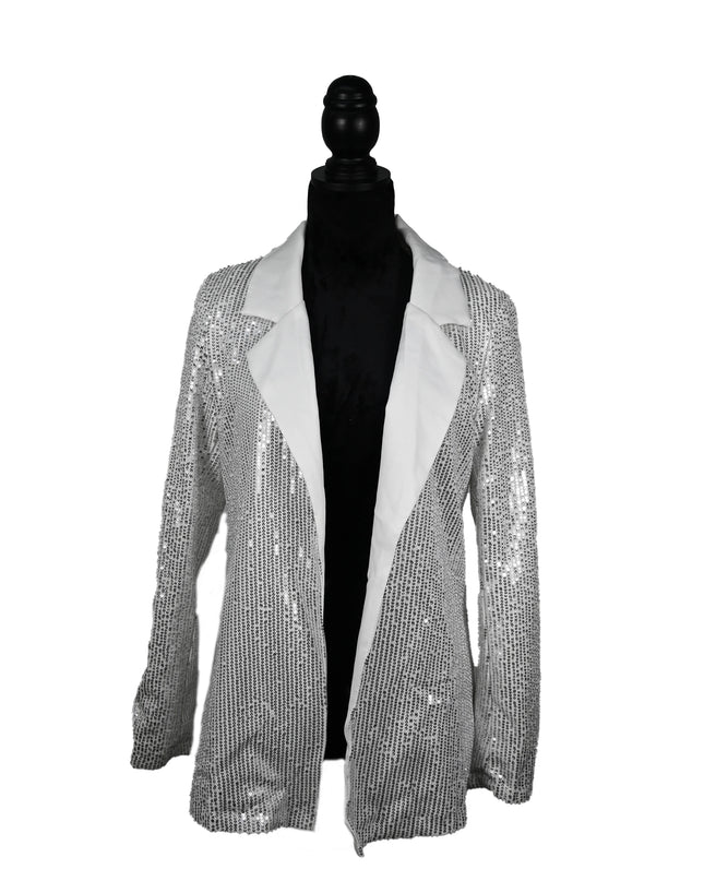 Silver Sequin Sparkle Blazer