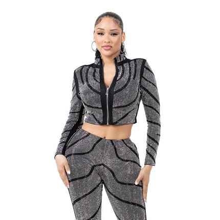 Collection image for: Rhinestone Crop Tops & Jackets