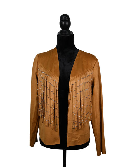 Tan Fringe Stud Jacket