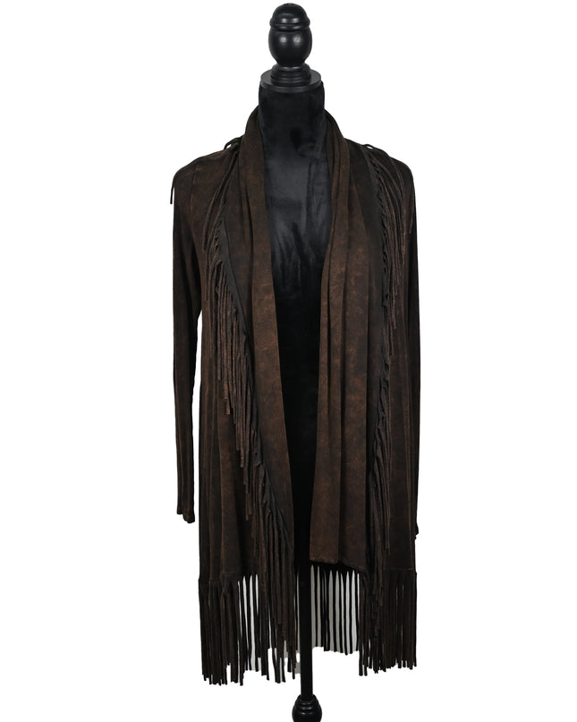 Brown Fringe Cardigan
