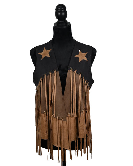 3-Tone Star Fringe Vest