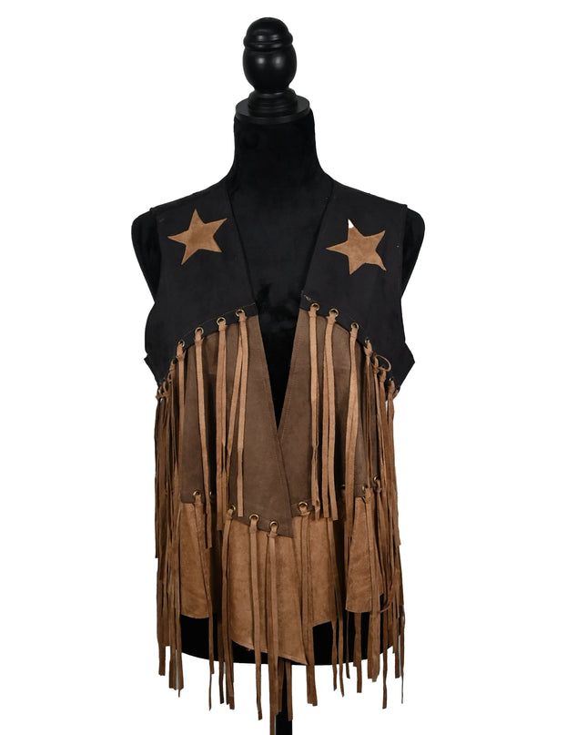 3-Tone Star Fringe Vest