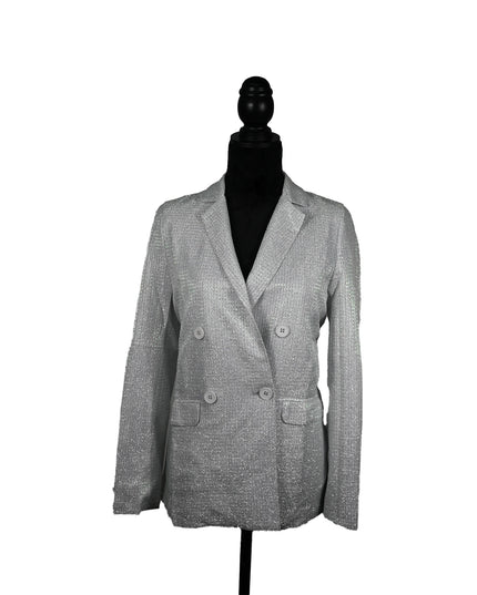 Iridescent White Sparkle Blazer