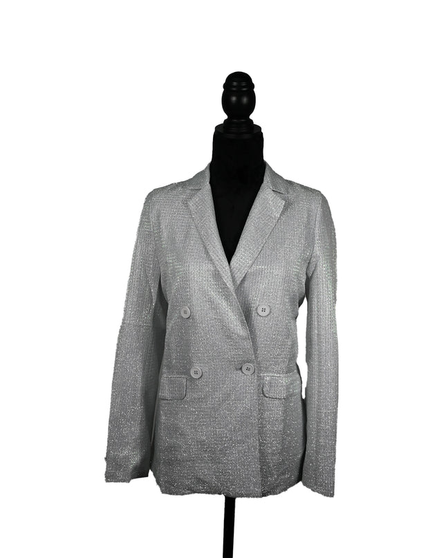 Iridescent White Sparkle Blazer